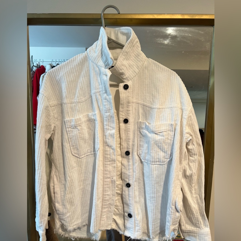 Zara White Button-Up Jacket